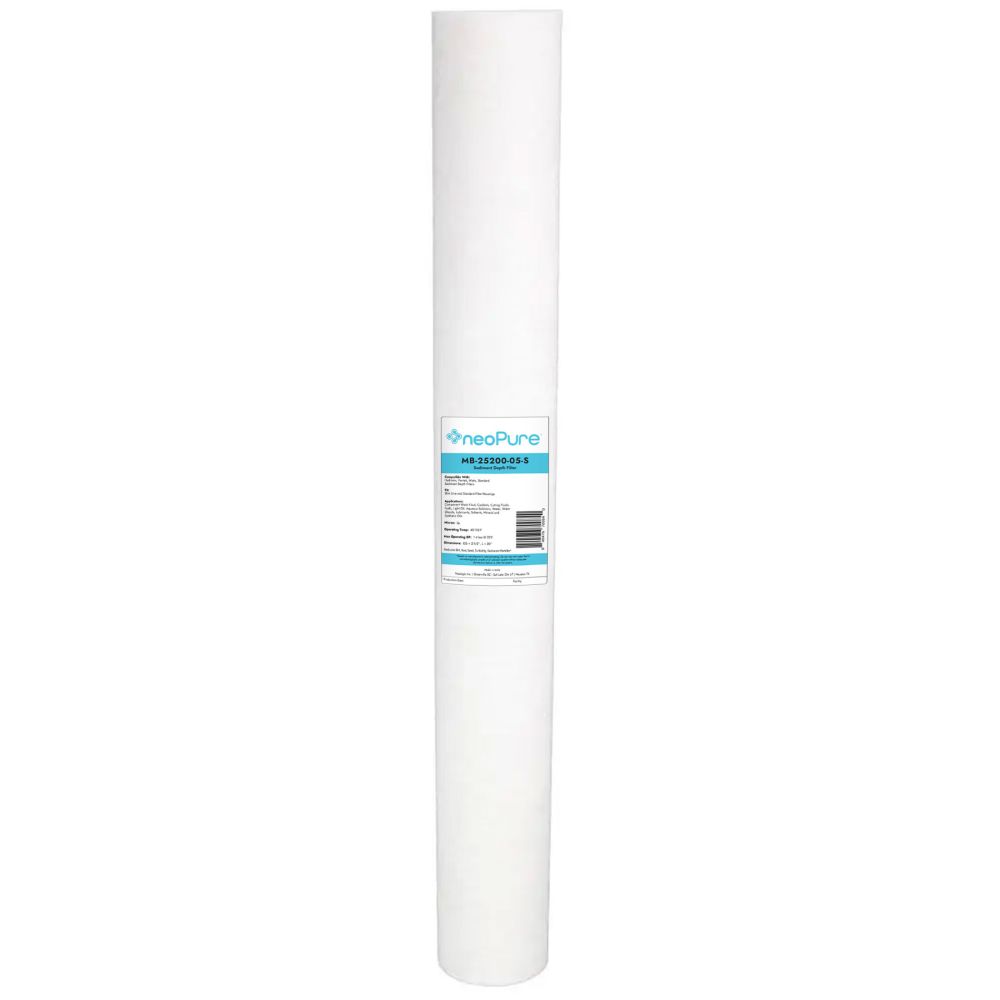 Neo-Pure MB-25200-05-S 2-1/2" x 20" Polypropylene Sediment Depth Filter 5 Mic with Spring End Cap