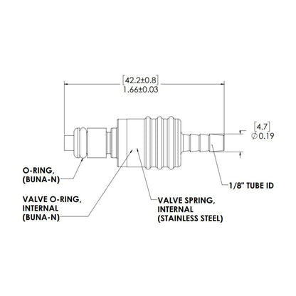 LinkTech 20AC Inline Plug, Valved, 1/8HB
