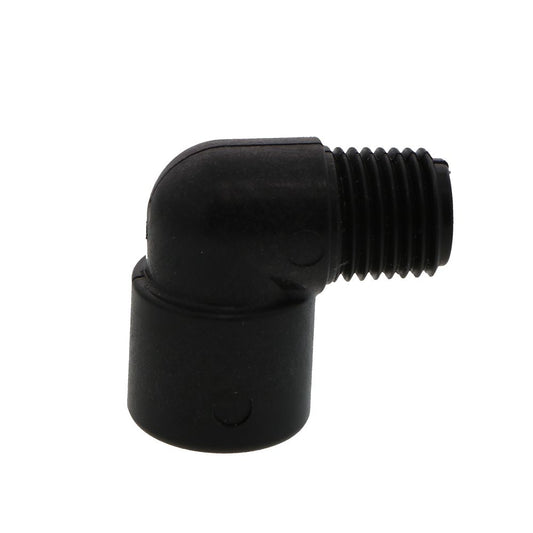 Black Polypropylene 90 Degree Street Elbow 1/4 MPT x 1/4 FPT