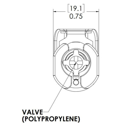 LinkTech 40PP InLine Socket, Valved, 1/4" HB