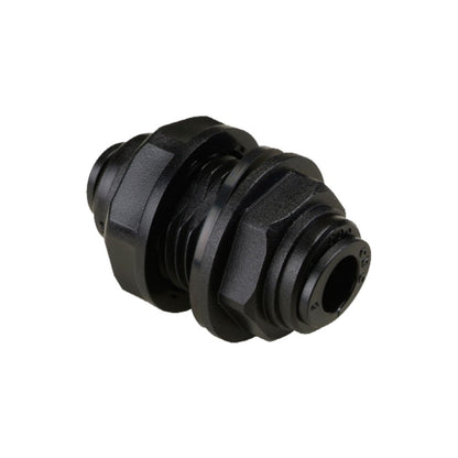NeoFit - Acetal Black Reducing Bulkhead Connector 1/4"tube x 3/8" tube