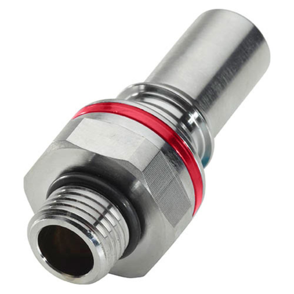 LQ6D46006RED Valved Straight Thread Liquid Cooling Coupling Insert 3/8 SAE Warm Red