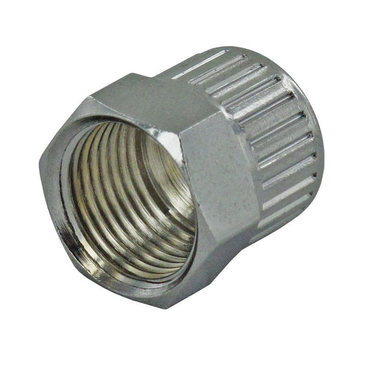 3/8" PTF Chrome Plated Brass Ferruleless Nut [Colder 108900]