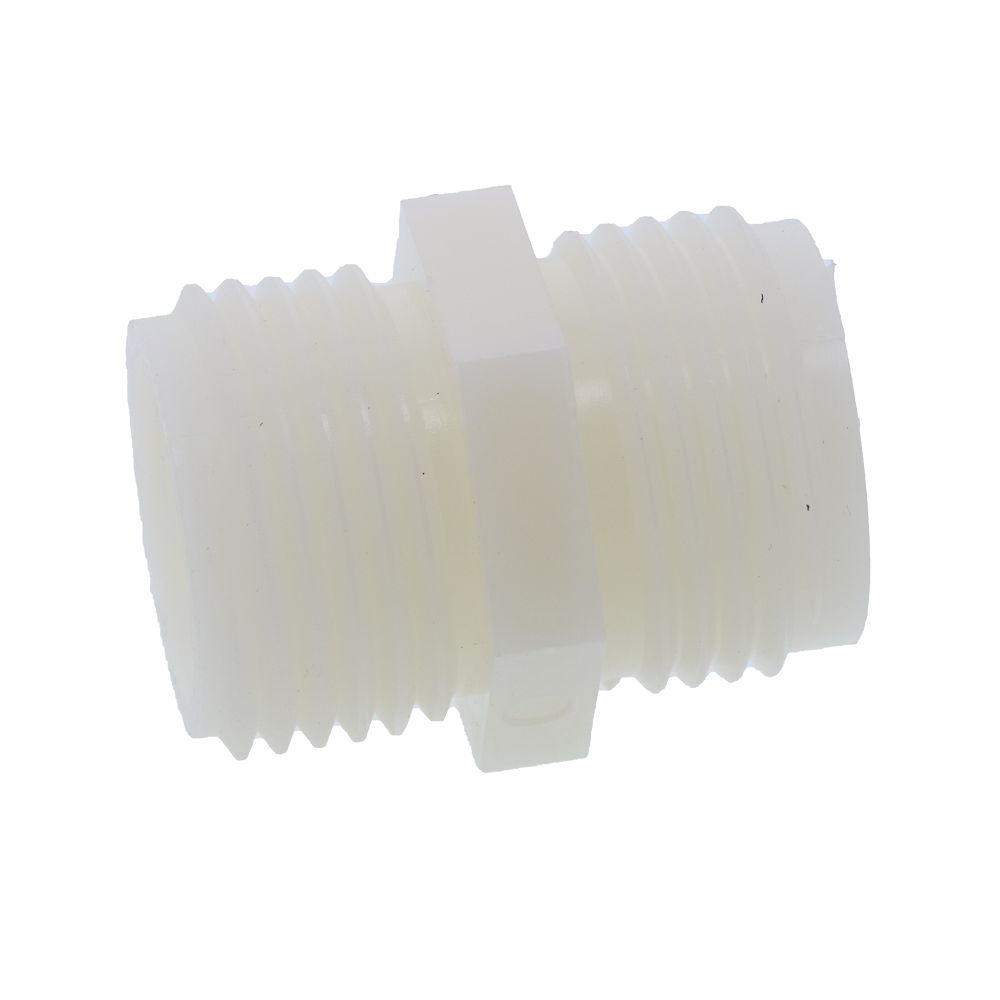 Garden Hose Hex Nipple Nylon  - 3/4 MGHT x 3/4 MGHT