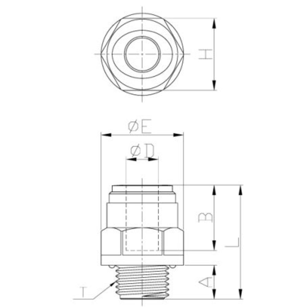 NeoFit - Acetal Black Male Connector- 4mm tube OD x 1/8"BSP[P]