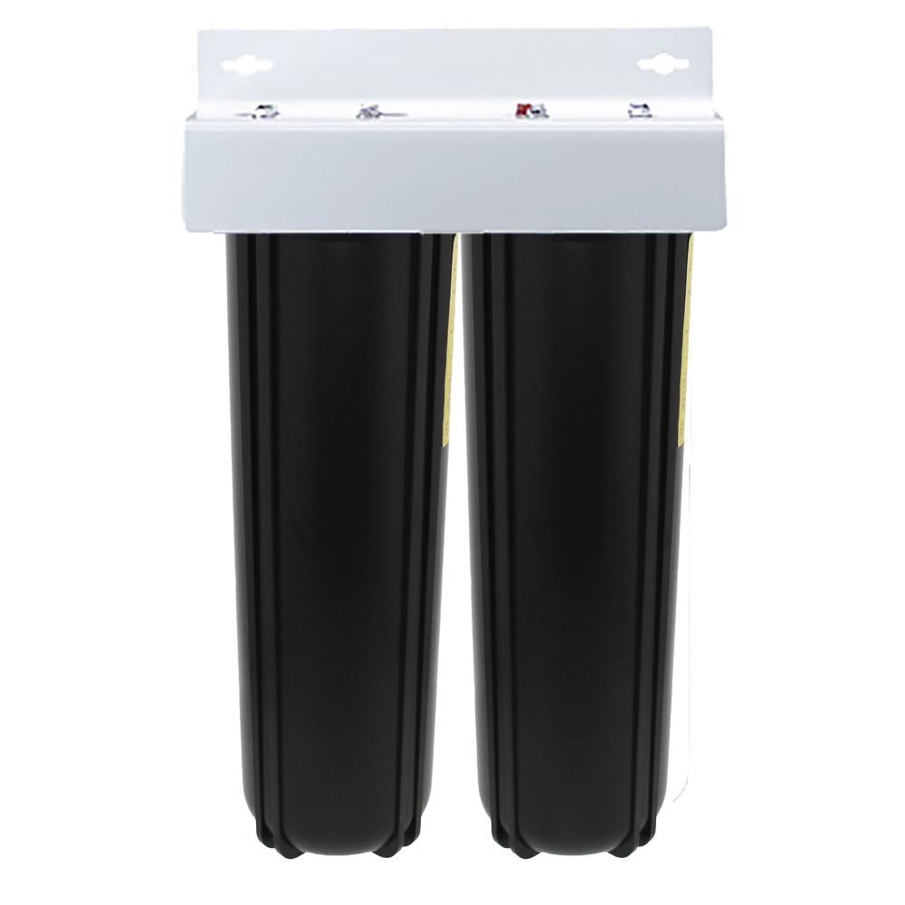 20" Big Flow Twin Series Plumbed Filter Housing DIY 1.5" FPT