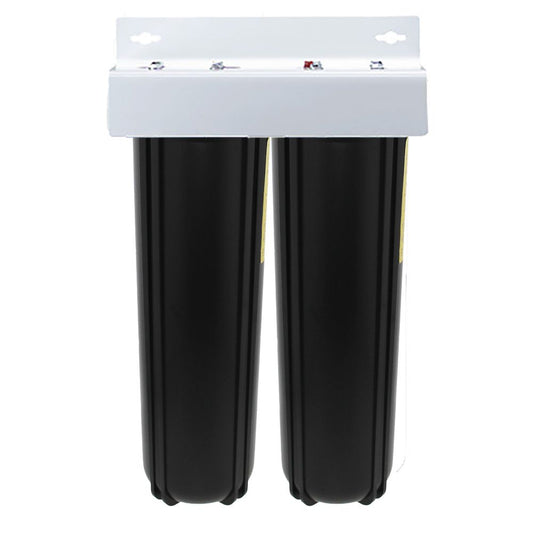 20" Big Flow Twin Series Plumbed Filter Housing DIY 1.5" FPT