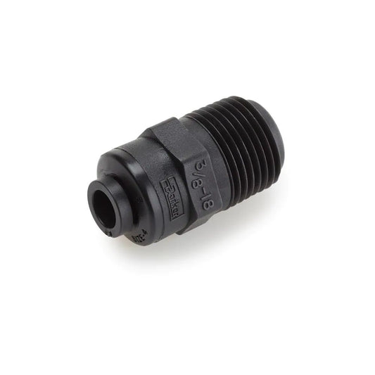 Black Kynar PVDF Male Connector - 1/4 x 1/8 NPTF