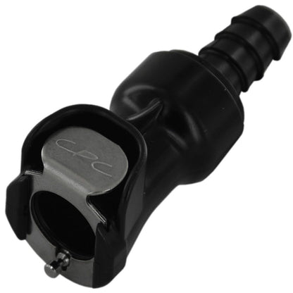 PLCD17005VB Valved In-Line Hose Barb Black Coupling Body 5/16 ID Barb Viton O-ring