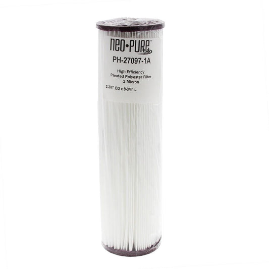 Neo-Pure PH-27097-1A 9-3/4" High Efficiency Pleated Filter 1 micron ABS