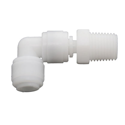 NeoFit - Acetal Natural White Male Elbow Swivel- 1/2"tube OD x 1/2"NPTF