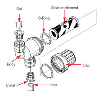 Inline Filter Strainer 3/8 - 3/8 80 Mesh[180ur] - Bulk [300]