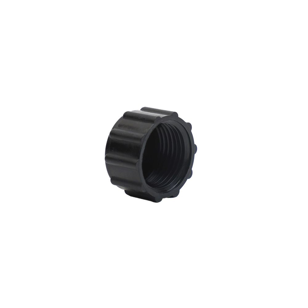 End Cap, Knurled, 3/4 FNH, w/o Gasket, Black PP
