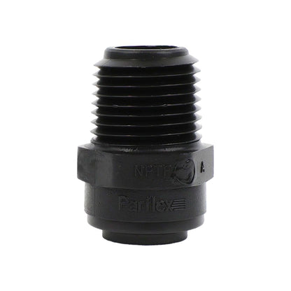Parker Kynar Male Connector Black - 1/2 x 1/2 NPTF