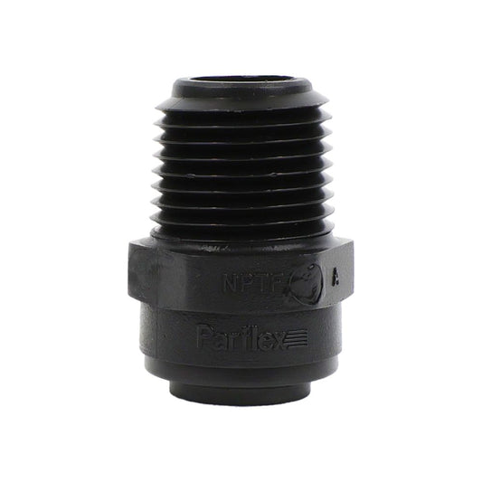 Parker Kynar Male Connector Black - 1/2 x 1/2 NPTF