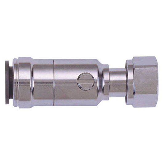 John Guest Service Valve - Brass Chrome-Plated w/Tap Connector 15mm x 1/2 BSP