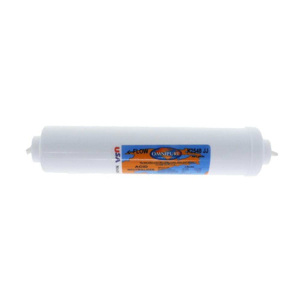 Omnipure Inline K2548-JJ Calcite Re-mineralizer - 10" x 2" Filter - 1/4" Quick Connect