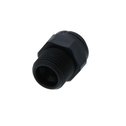 John Guest Male Connector NPTF Black Polypropylene  - 3/8 x 3/8 NPTF