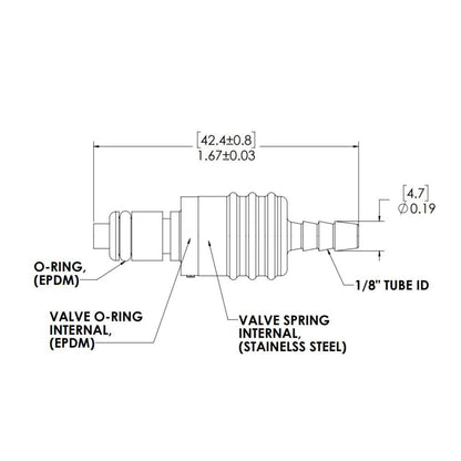 LinkTech 20PPV Inline Plug, Valved, 1/8" HB