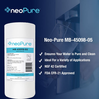 Neo-Pure 10" BB Graded Density Polypropylene Sediment Filter 50/5 mic