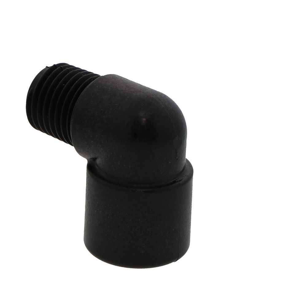 Black Polypropylene 90 Degree Street Elbow 1/4 MPT x 1/4 FPT