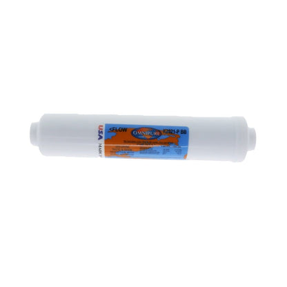 Omnipure Inline K2521-P-BB 10 mic Carbon Block CTO [w/ Scale Reduction] - 10" x 2" Filter - 1/4" FPT [Everpure Compatible IN-9 CF-S]