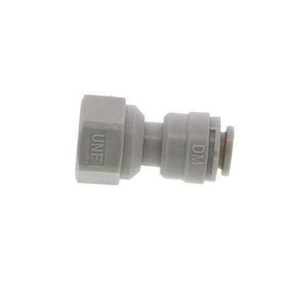 DMfit Female Flare Adapter - 1/4 Push-in x 7/16-20UNF- Cone Type