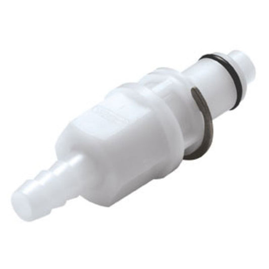Multi-Mount Valved Hose Barb Coupling Insert - 3/16 ID Barb Acetal
