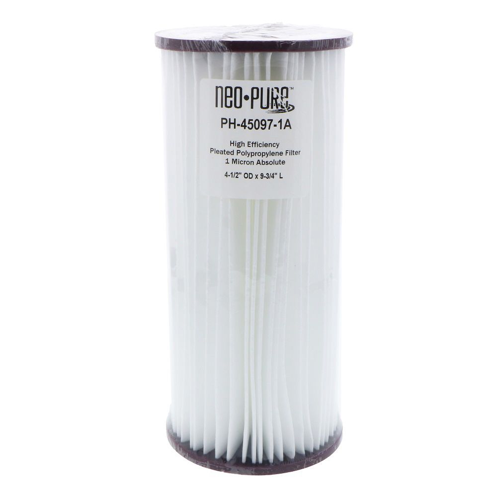 Neo-Pure PH-45097-1A 9-3/4" BB High Efficiency Pleated Filter 1 micron ABS