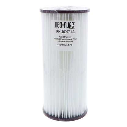 Neo-Pure PH-45097-1A 9-3/4" BB High Efficiency Pleated Filter 1 micron ABS