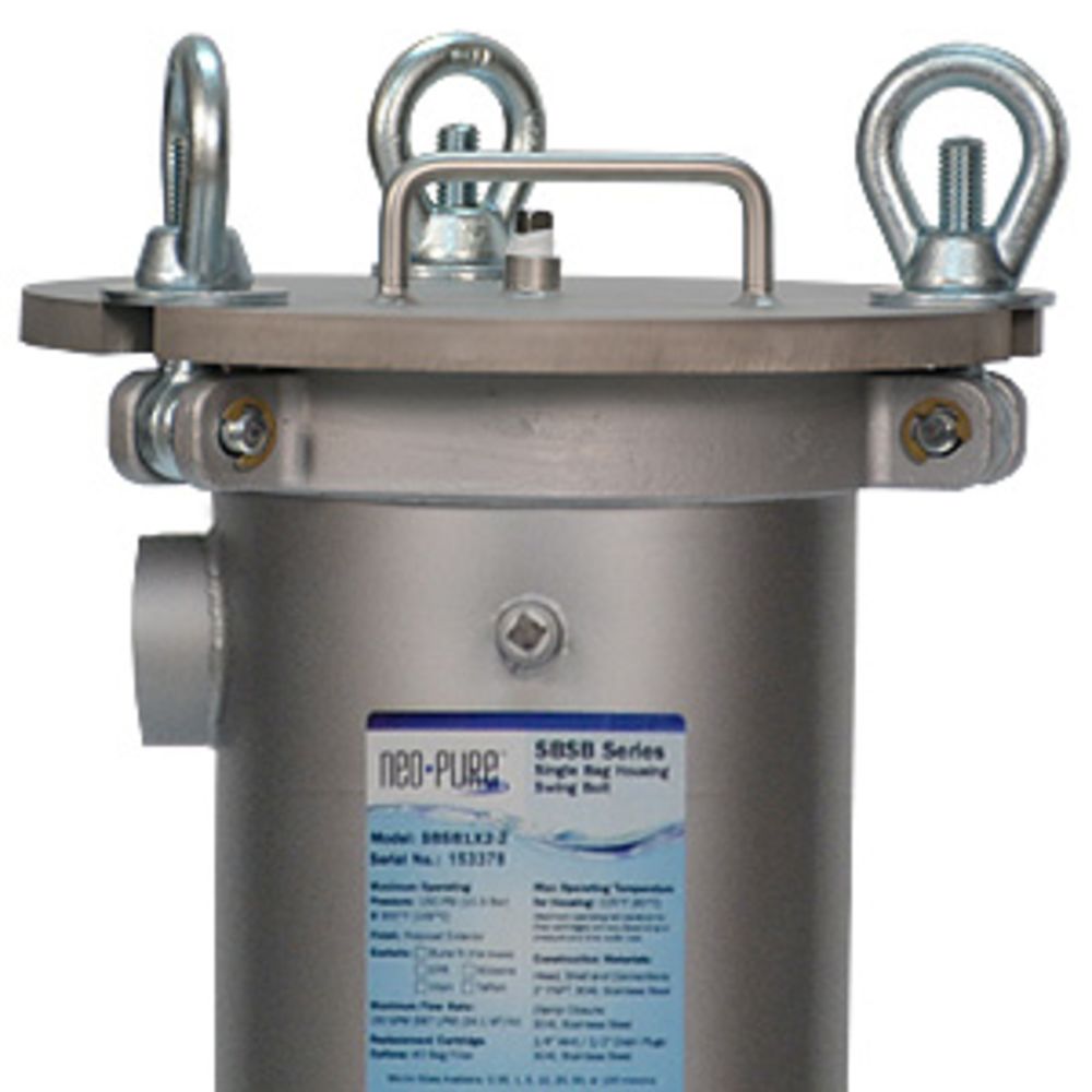 Neo-Pure Swing Bolt Bag Housing, 304L SS, 3" FNPT Buna Seals