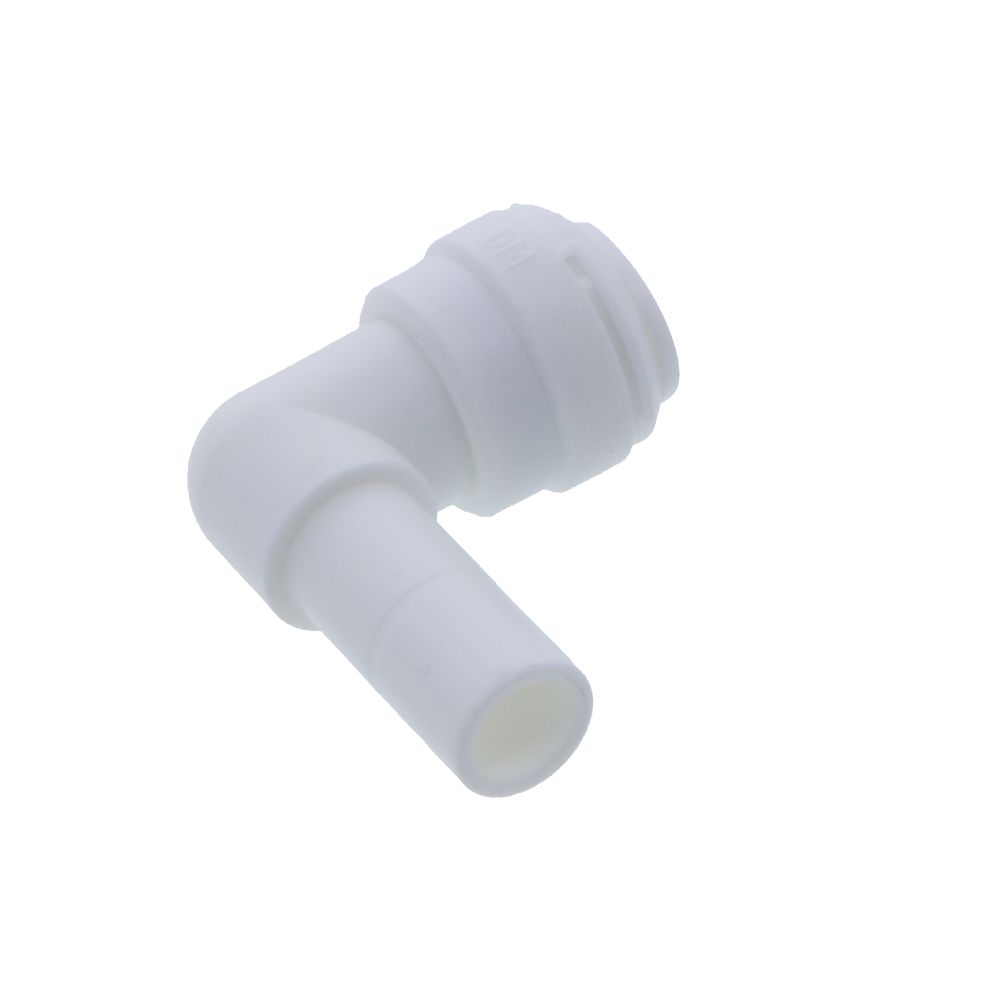 White DMfit Plug-In Stem Elbow - 1/2 Tube x 1/2 Stem