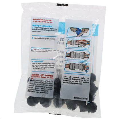 John Guest Union Elbow Black Polypropylene  - 1/4