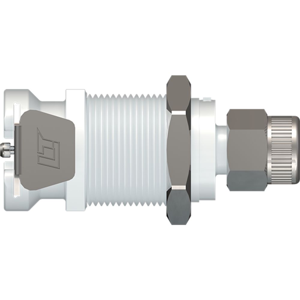 LinkTech 40AC Series Panel Mt. Female, Valved, 1/4" PTF, Natural Acetal, Buna N - Box of 1000