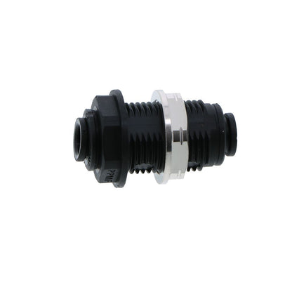 John Guest Bulkhead Union Black Polypropylene - 1/4