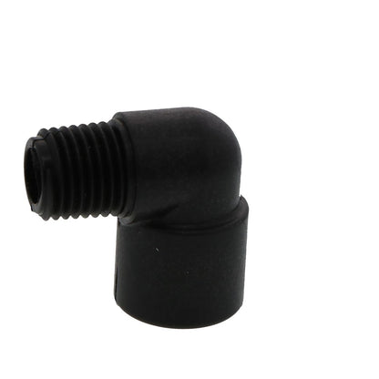Black Polypropylene 90 Degree Street Elbow 1/4 MPT x 1/4 FPT