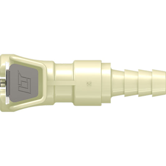 LinkTech 20PP Series Straight Female, Valved, 1/4" HB, Molded Almond Color, Polypropylene, EPDM