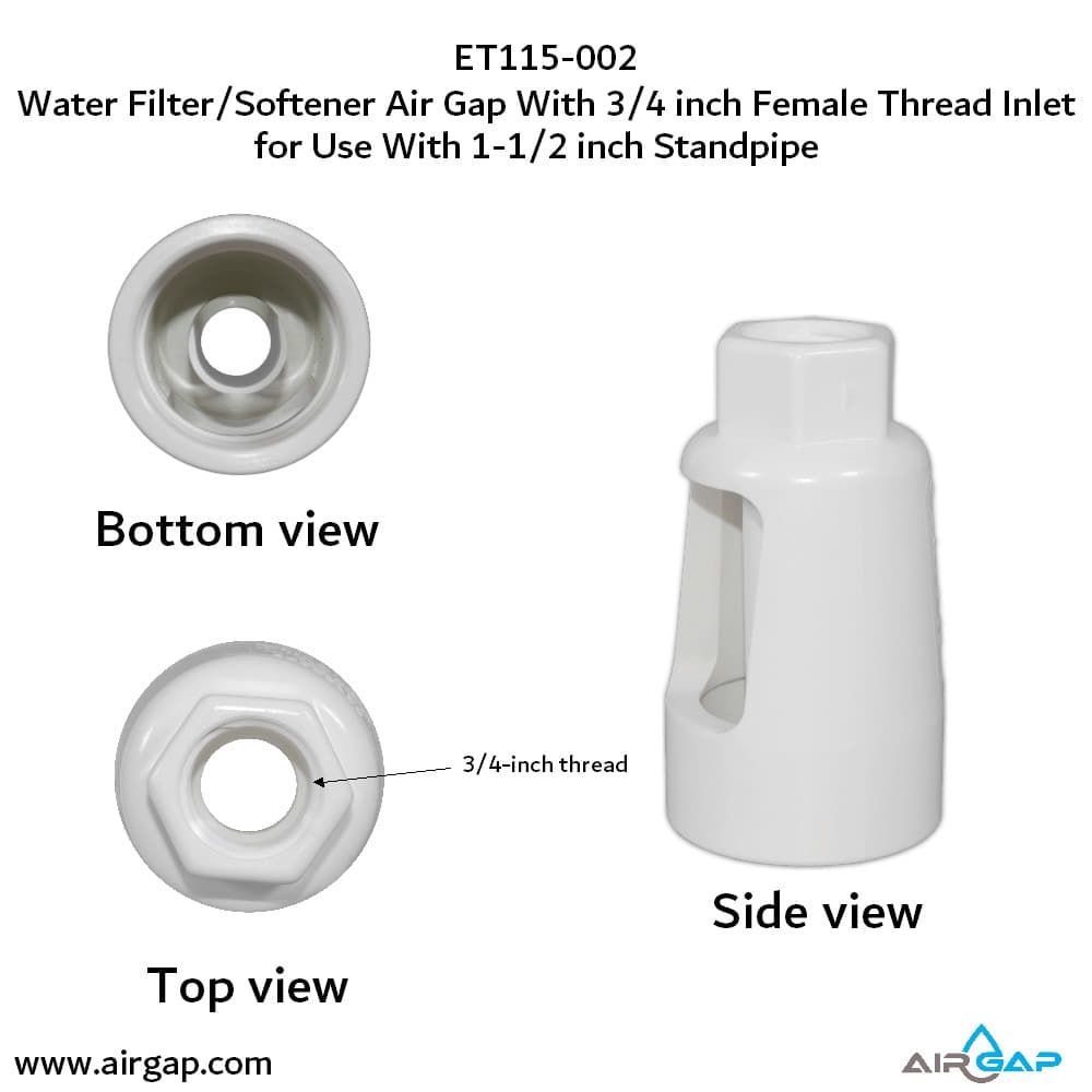 Standpipe Airgap - 1.5" PVC 40 / ABS,  3/4" FPT G15