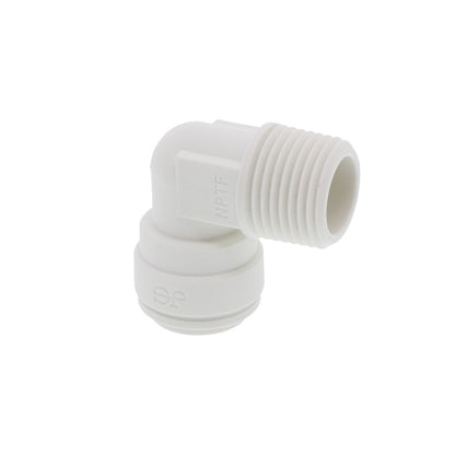 John Guest Fixed Elbow NPTF Polypro - 3/8 x 3/8 NPTF