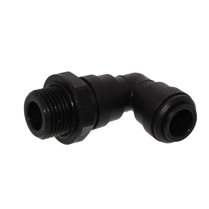 John Guest 10mm x 3/8" [BSPT] Acetal Swivel Male Elbow - Black