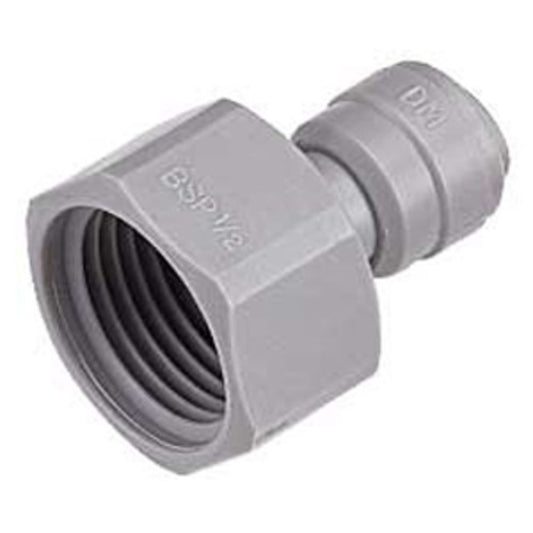 DMfit Female BSPP Connector Flat Type - 3/8" Push-in x 5/8 BSP[P]