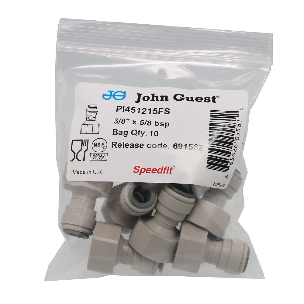 John Guest Female Adapter BSPP - 3/8 x 5/8  BSPP