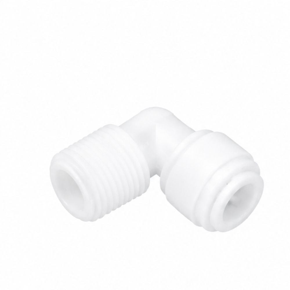 neoFit - Acetal Natural True White Male Elbow 1/2"tube x 1/2"NPTF