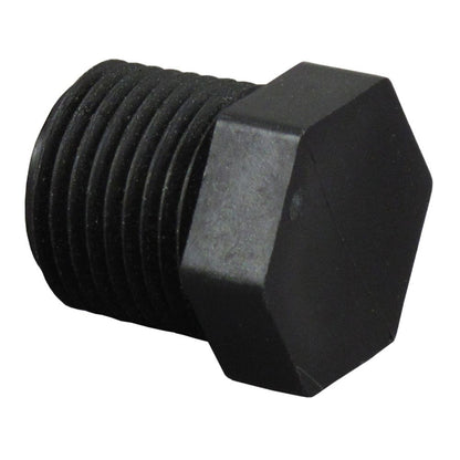 Pipe Plug Hex Head - 1/4" NPT Polypro Black