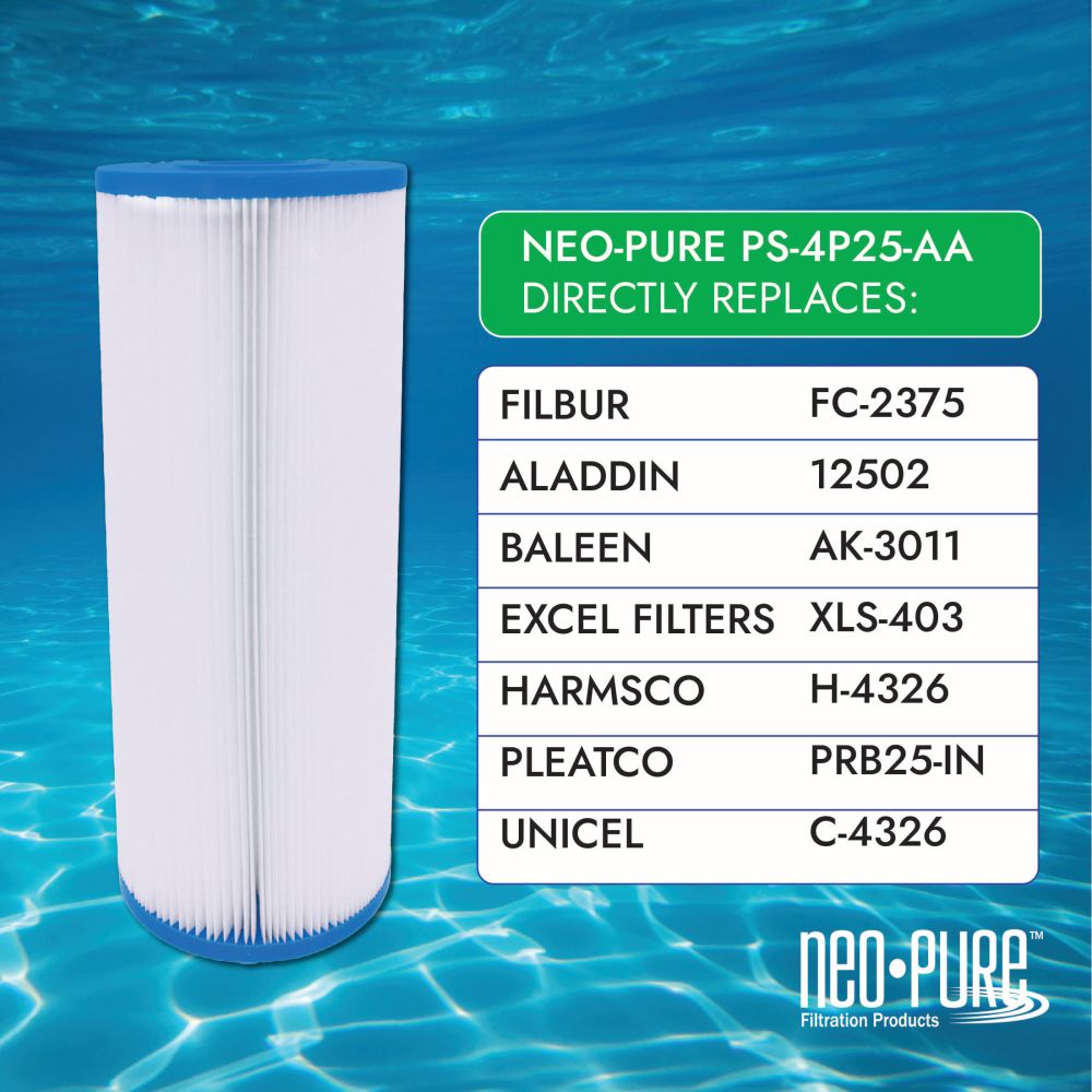 Neo-Pure PS-4P25-AA Pool and Spa Filter 4-15/16" x 13-5/16"