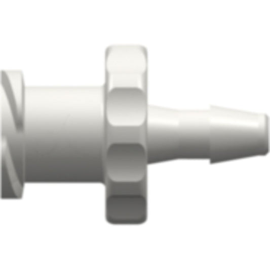 LinkTech Female Luer Thread Style to 200 Series Barb, 3/32" [2.4 mm] ID Tubing, White Nylon