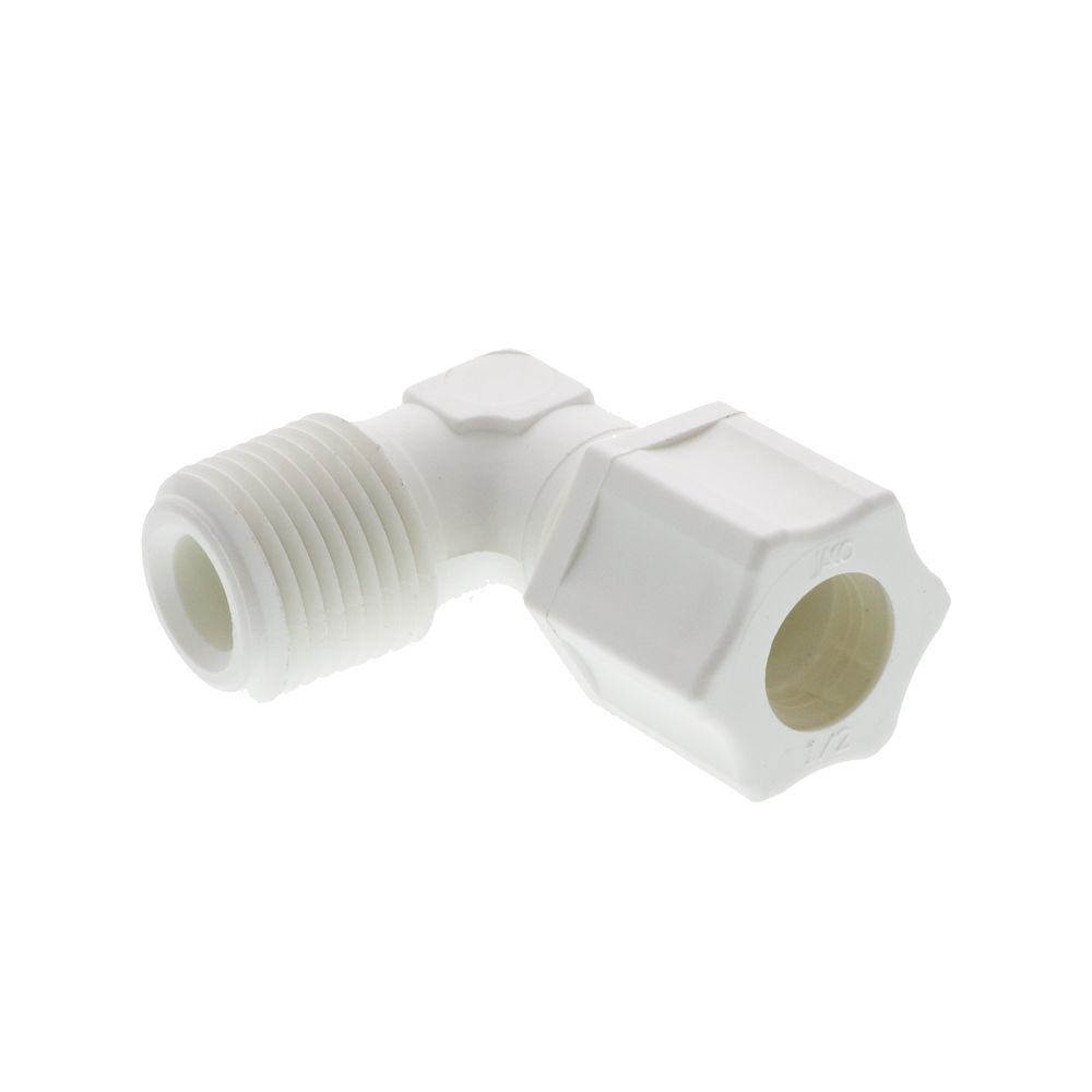 JACO 40-8-8-P-PG Polypropylene Male Elbow 1/2 OD Tube x 1/2 MPT