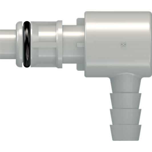 LinkTech 50PP Series Elbow Male, Valved, 1/4" HB, Polypropylene, EPDM Hasteloy
