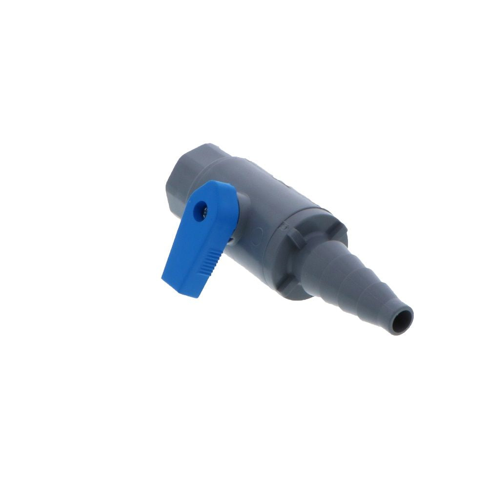 SMC Inline Ball Valve PVC FNPT/Barb - 3/8 to 5/8 Tapered Barb X 3/8 FNPT