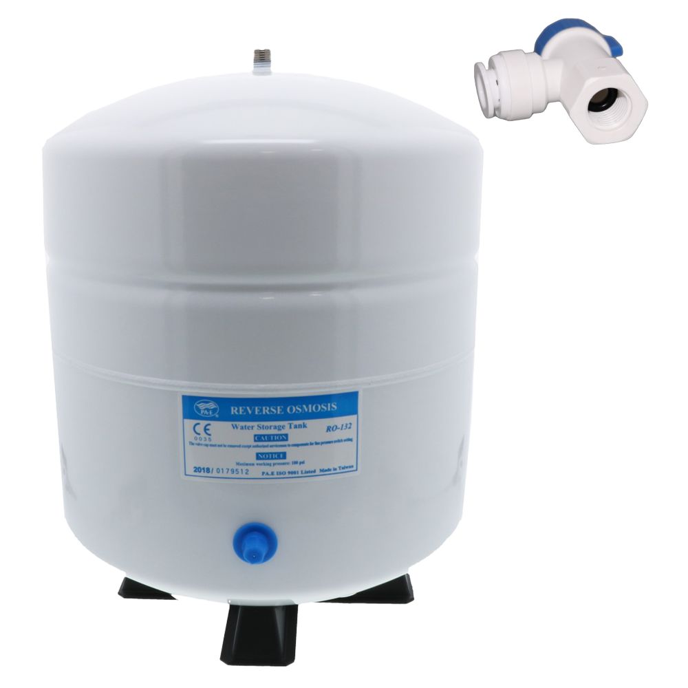 PAE RO-132 Reverse Osmosis Storage Tank Powder Coated Steel 4.5 Gal with Tank Valve